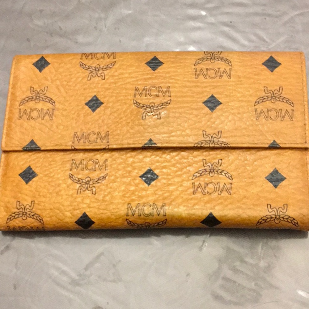 MCM Logo Leather Clutch
